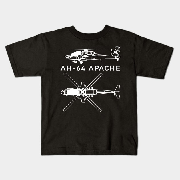 AH-64 Apache Attack Helicopter Kids T-Shirt by Battlefields